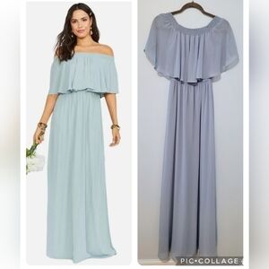 Show Me Your MuMu Hacienda Maxi Dress, Blue Grey Size S Bridesmaid Flowy Neutral